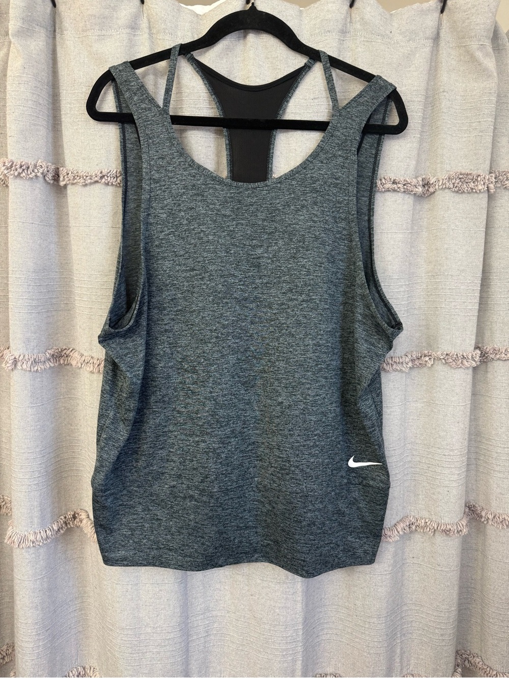 Nike Dri-FIT Strappy Tank Top Women's Black/Gray Slim Fit Banded SIZE XL